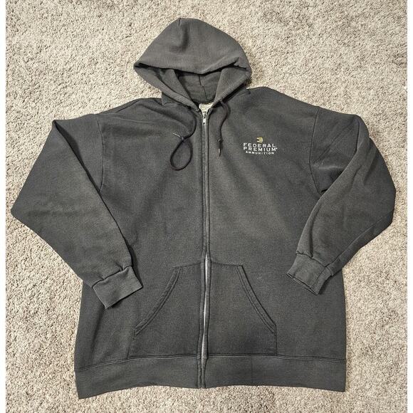 Vintage Federal Premium Ammunition Full Zip Sweatshirt Mens L 90s Faded Grunge - Picture 1 of 8